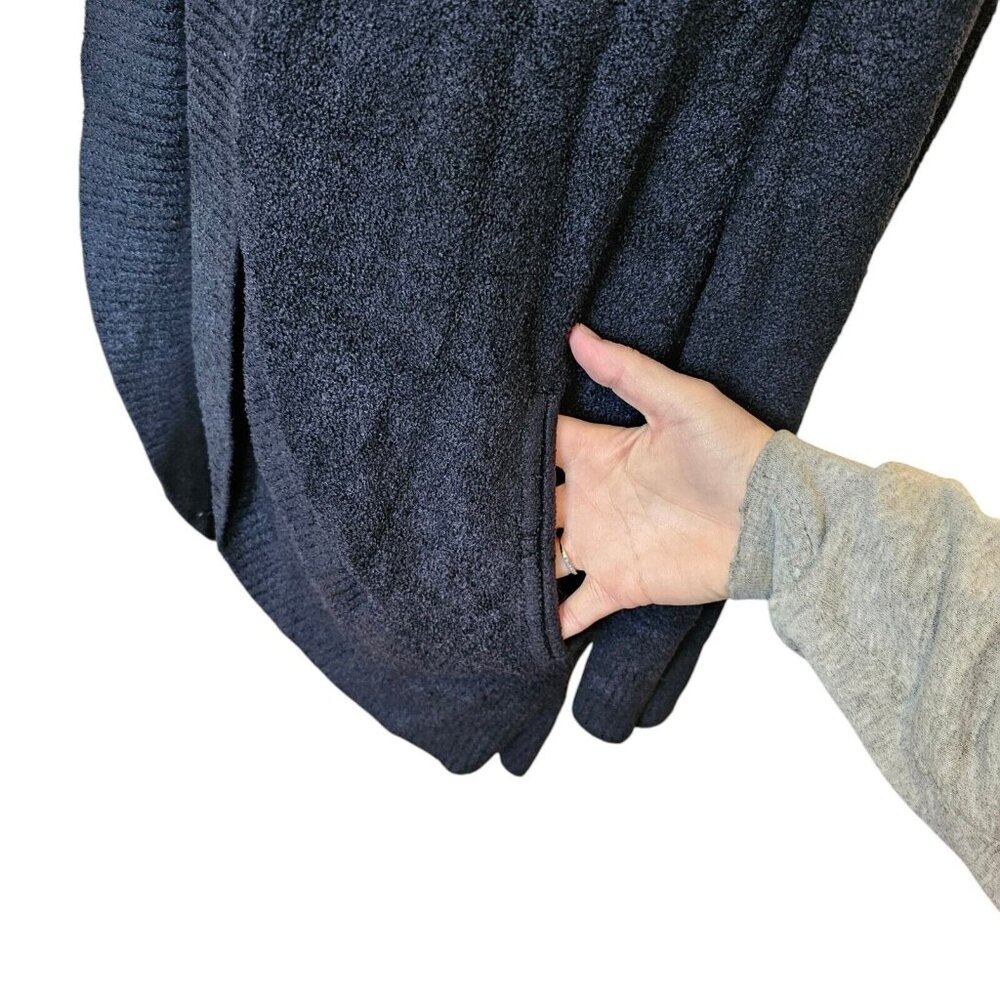 Barefoot Dreams CozyChic Lite Circle Cardigan Cacoon Medium Black Sweater 452 - Picture 3 of 9
